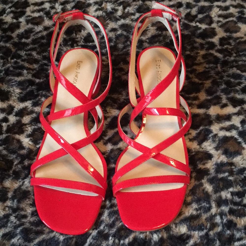 👠 Enzo angiolini red patton sandals